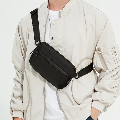 Mini Cross Body Bag for Men'S Sports Phone Bag, Waist Bag, Lightweight Casual Shoulder Bag, Japanese Trendy Chest Bag