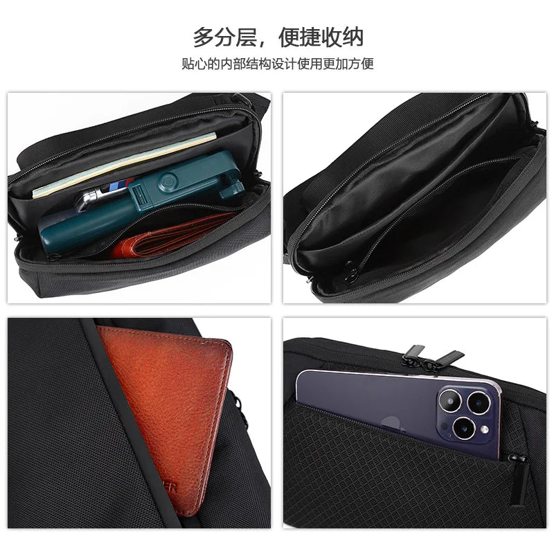 Mini Cross Body Bag for Men'S Sports Phone Bag, Waist Bag, Lightweight Casual Shoulder Bag, Japanese Trendy Chest Bag