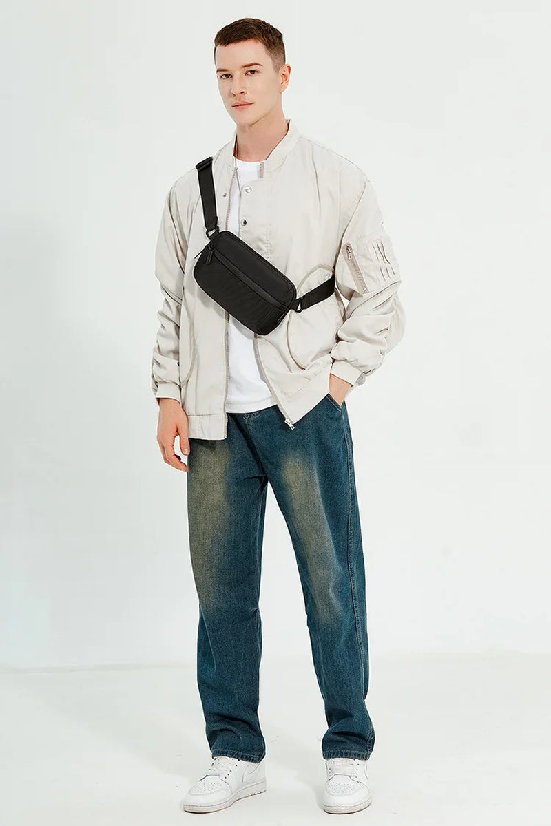 Mini Cross Body Bag for Men'S Sports Phone Bag, Waist Bag, Lightweight Casual Shoulder Bag, Japanese Trendy Chest Bag