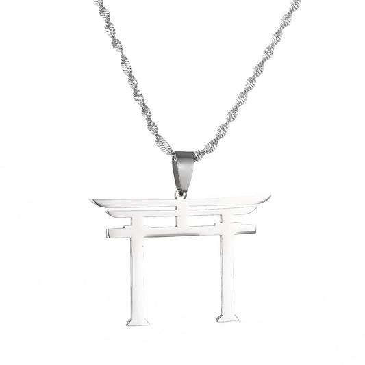 Stainless Steel Japanese Shinto Symbol Men Women Japan Jewelry